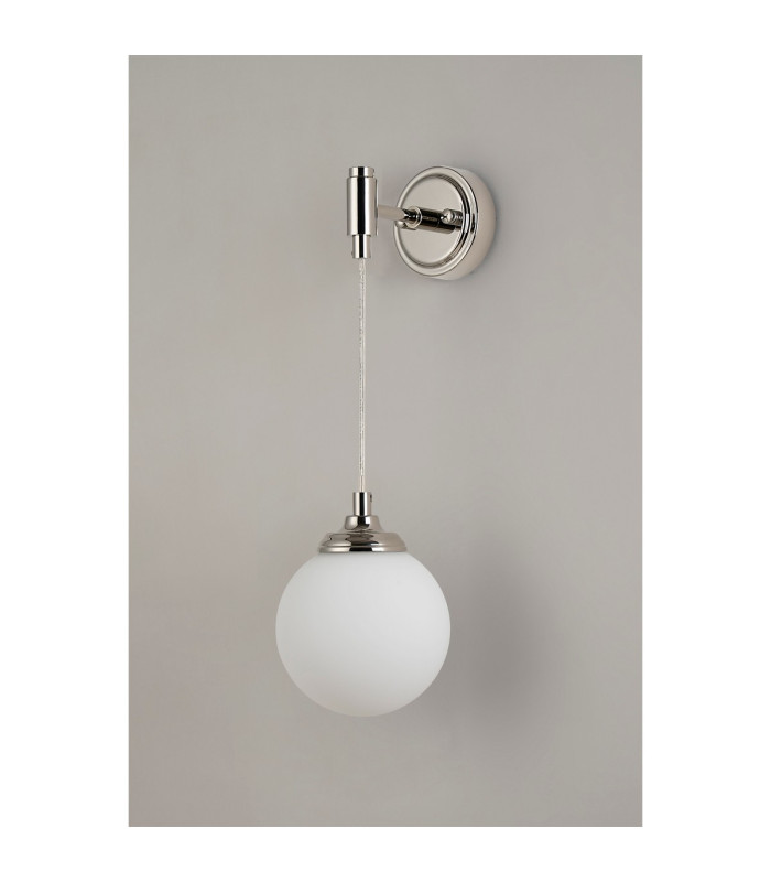 Richmond Adjustable Wall Light 1 Light G9 IP44 Polished Nickel/Opal Smooth Round Glass-7
