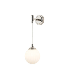 Richmond Adjustable Wall Light 1 Light G9 IP44 Polished Nickel/Opal Round Segment Glass-1