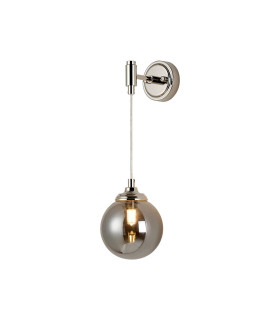 Richmond Adjustable Wall Light 1 Light G9 IP44 Polished Nickel/Smoke Smooth Round Glass-1