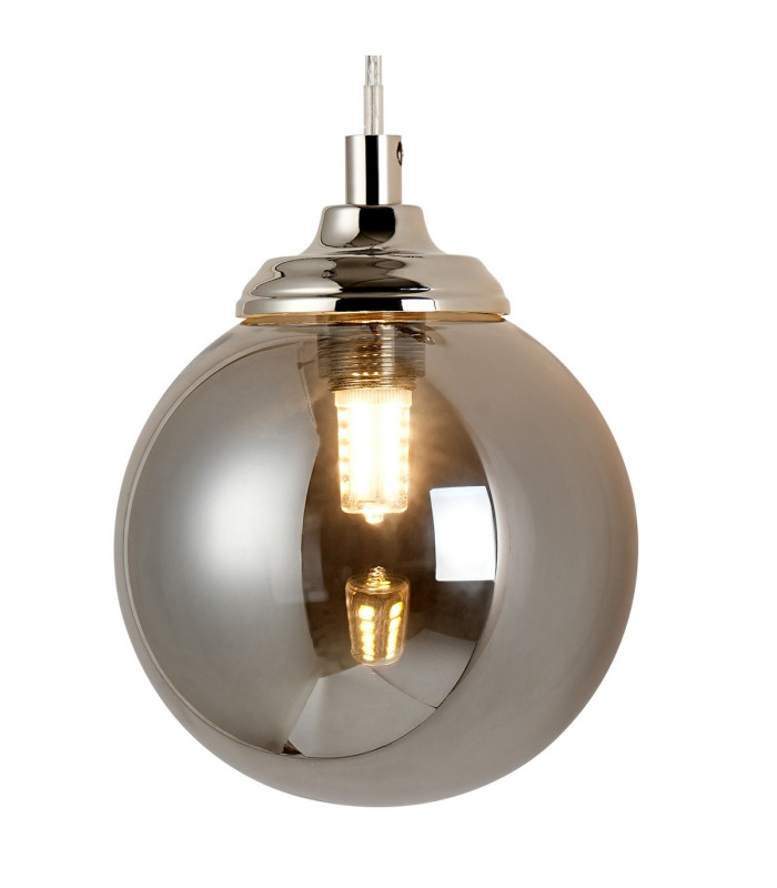 Richmond Adjustable Wall Light 1 Light G9 IP44 Polished Nickel/Smoke Smooth Round Glass-7