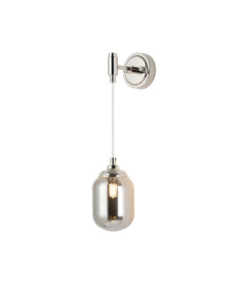 Richmond Adjustable Wall Light 1 Light G9 IP44 Polished Nickel/Smoke Smooth Tubular Glass-1