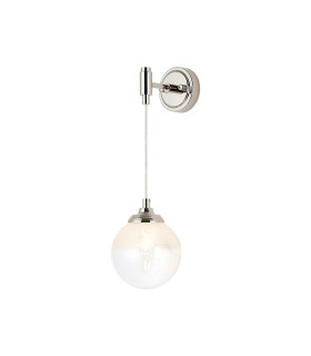 Richmond Adjustable Wall Light 1 Light G9 IP44 Polished Nickel/White Two-Tone Snow Specks Round Glass-1