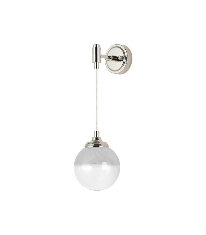 Richmond Adjustable Wall Light 1 Light G9 IP44 Polished Nickel/White Two-Tone Snow Specks Round Glass-3