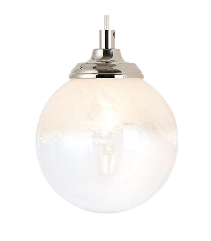 Richmond Adjustable Wall Light 1 Light G9 IP44 Polished Nickel/White Two-Tone Snow Specks Round Glass-5