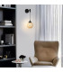 Richmond Adjustable Wall Light 1 Light G9 IP44 Satin Black/Amber Smooth Round Glass-5