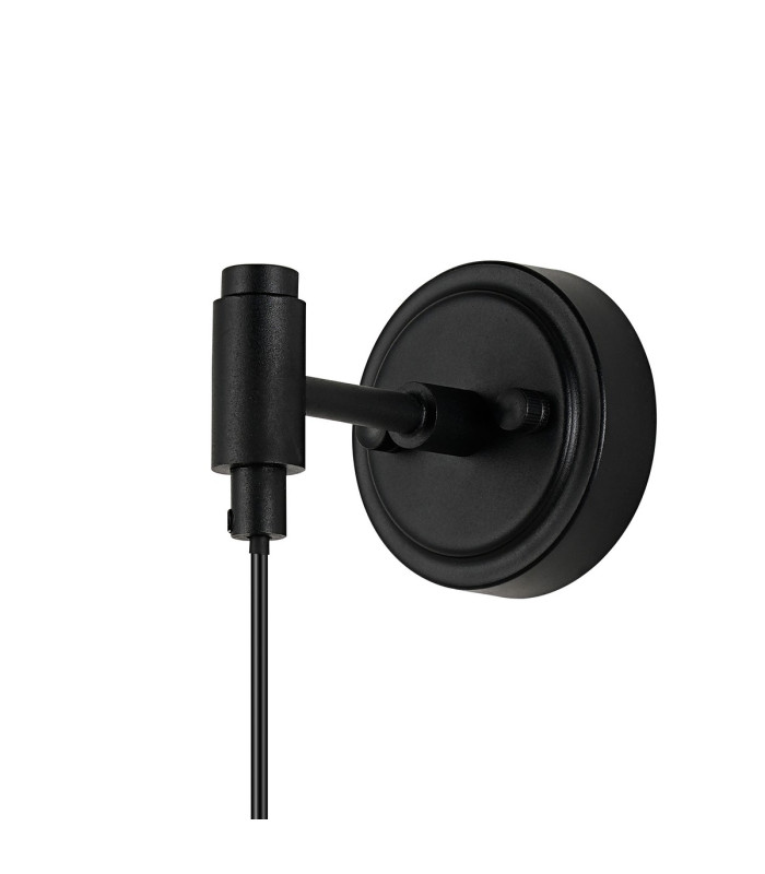 Richmond Adjustable Wall Light 1 Light G9 IP44 Satin Black/Amber Smooth Round Glass-7