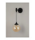 Richmond Adjustable Wall Light 1 Light G9 IP44 Satin Black/Amber Smooth Round Glass-9