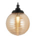 Richmond Adjustable Wall Light 1 Light G9 IP44 Satin Black/Amber Ribbed Round Glass-6