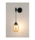Richmond Adjustable Wall Light 1 Light G9 IP44 Satin Black/Amber Smooth Tubular Glass-3