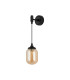 Richmond Adjustable Wall Light 1 Light G9 IP44 Satin Black/Amber Smooth Tubular Glass-4
