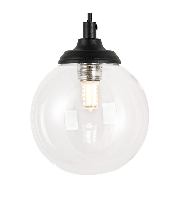 Richmond Adjustable Wall Light 1 Light G9 IP44 Satin Black/Clear Smooth Round Glass-6