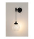 Richmond Adjustable Wall Light 1 Light G9 IP44 Satin Black/Clear Ribbed Round Glass-3