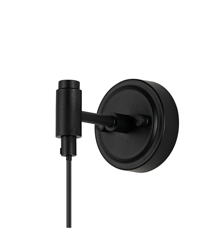 Richmond Adjustable Wall Light 1 Light G9 IP44 Satin Black/Clear Ribbed Round Glass-5
