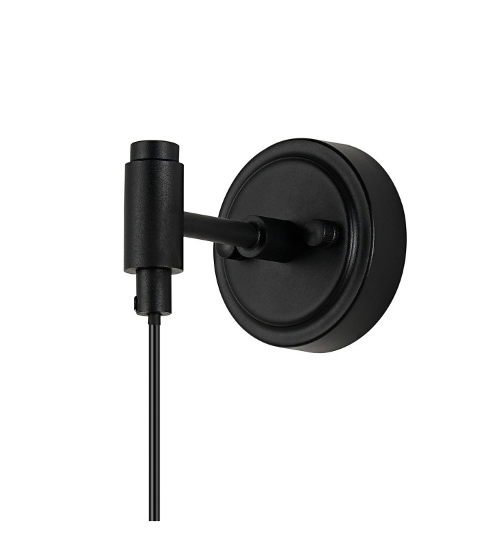 Richmond Adjustable Wall Light 1 Light G9 IP44 Satin Black/Clear Cross Pattern Round Glass-5
