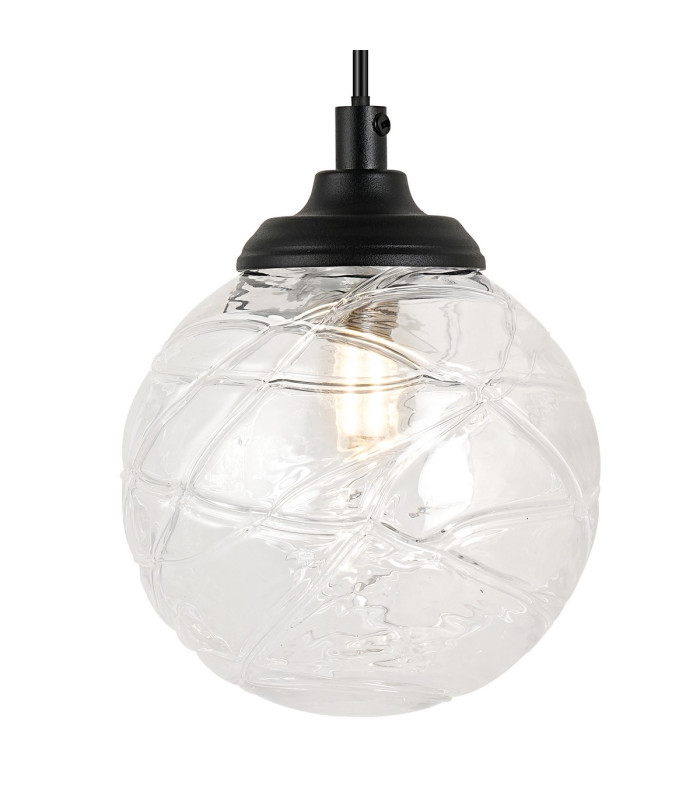 Richmond Adjustable Wall Light 1 Light G9 IP44 Satin Black/Clear Dune Effect Round Glass-6