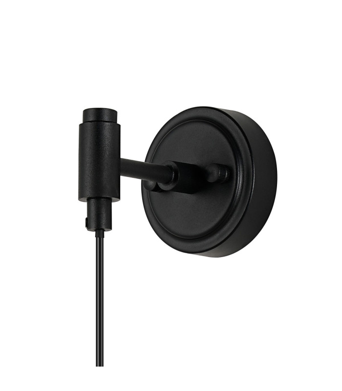 Richmond Adjustable Wall Light 1 Light G9 IP44 Satin Black/Clear Waved Round Glass-5