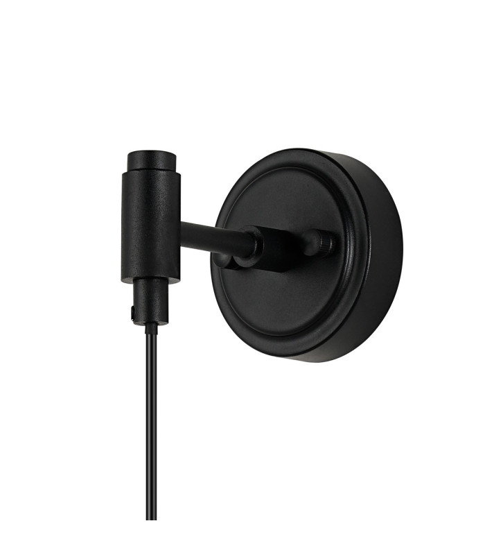 Richmond Adjustable Wall Light 1 Light G9 IP44 Satin Black/Clear Swirl Round Glass-5