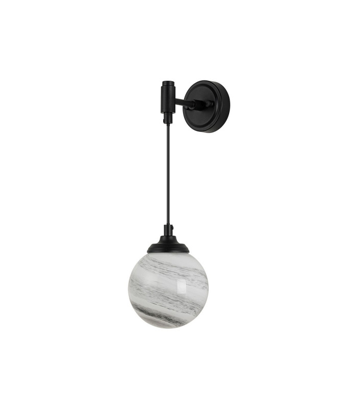 Richmond Adjustable Wall Light 1 Light G9 IP44 Satin Black/Grey/White Round Marble Effect Glass-4