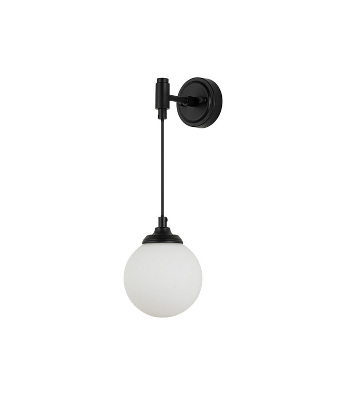 Richmond Adjustable Wall Light 1 Light G9 IP44 Satin Black/Opal Smooth Round Glass-4