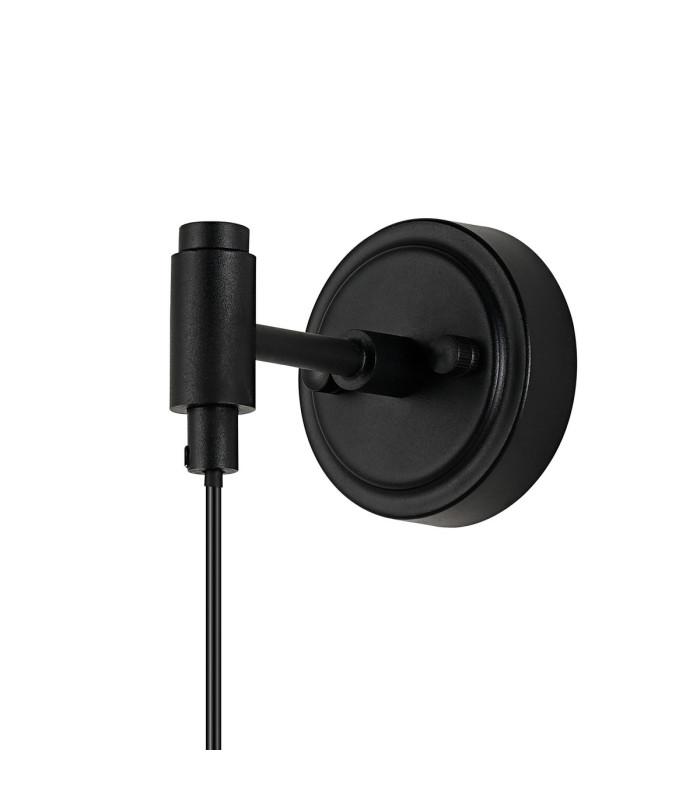 Richmond Adjustable Wall Light 1 Light G9 IP44 Satin Black/Opal Smooth Round Glass-5