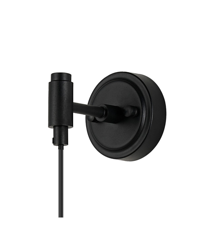 Richmond Adjustable Wall Light 1 Light G9 IP44 Satin Black/Opal Smooth Tubular Glass-5