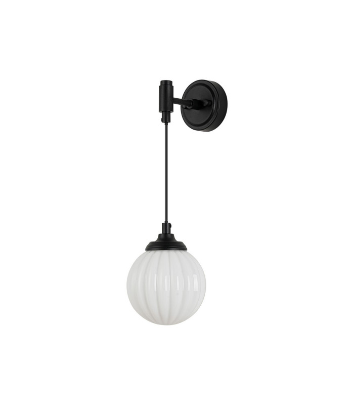 Richmond Adjustable Wall Light 1 Light G9 IP44 Satin Black/Opal Round Segment Glass-4