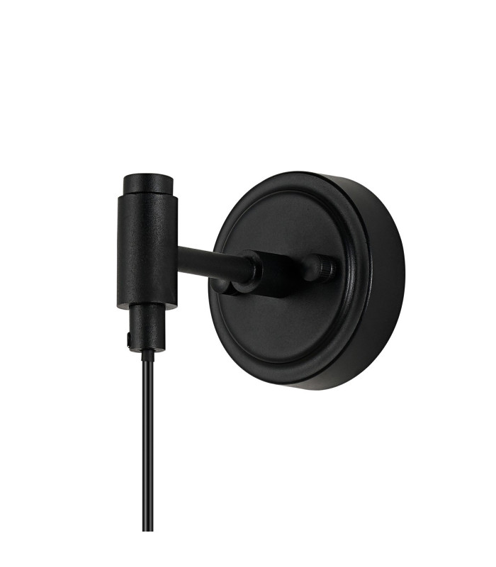 Richmond Adjustable Wall Light 1 Light G9 IP44 Satin Black/Opal Round Segment Glass-5