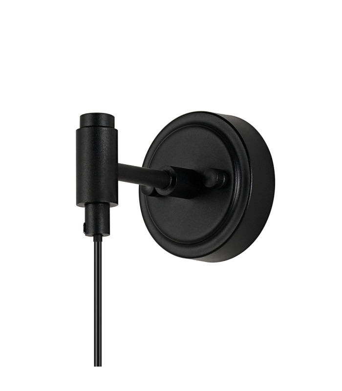 Richmond Adjustable Wall Light 1 Light G9 IP44 Satin Black/Smoke Ribbed Round Glass-5