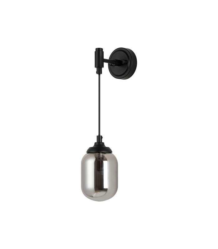Richmond Adjustable Wall Light 1 Light G9 IP44 Satin Black/Smoke Smooth Tubular Glass-4