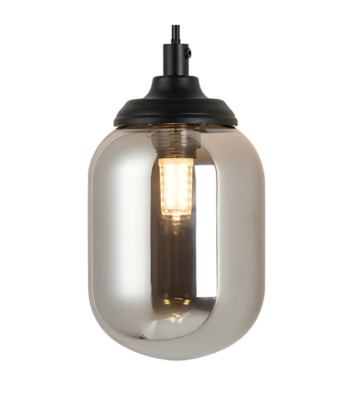 Richmond Adjustable Wall Light 1 Light G9 IP44 Satin Black/Smoke Smooth Tubular Glass-6