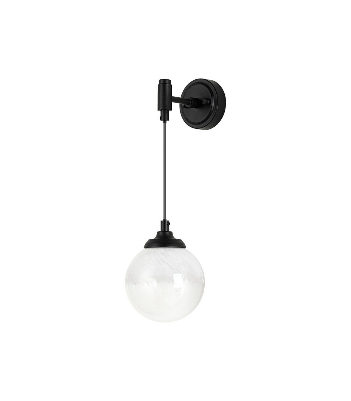 Richmond Adjustable Wall Light 1 Light G9 IP44 Satin Black/White Two-Tone Snow Specks Round Glass-4