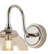 Richmond Curved Arm Wall Light 1 Light G9 IP44 Polished Nickel/Amber Smooth Round Glass-5