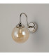 Richmond Curved Arm Wall Light 1 Light G9 IP44 Polished Nickel/Amber Smooth Round Glass-7
