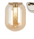 Richmond Curved Arm Wall Light 1 Light G9 IP44 Polished Nickel/Amber Smooth Tubular Glass-5