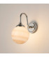 Richmond Curved Arm Wall Light 1 Light G9 IP44 Polished Nickel/Brown/White Round Marble Effect Glass-3
