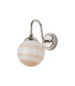 Richmond Curved Arm Wall Light 1 Light G9 IP44 Polished Nickel/Brown/White Round Marble Effect Glass-4