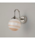 Richmond Curved Arm Wall Light 1 Light G9 IP44 Polished Nickel/Brown/White Round Marble Effect Glass-7