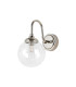 Richmond Curved Arm Wall Light 1 Light G9 IP44 Polished Nickel/Clear Smooth Round Glass-4