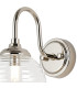 Richmond Curved Arm Wall Light 1 Light G9 IP44 Polished Nickel/Clear Ribbed Round Glass-4