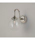 Richmond Curved Arm Wall Light 1 Light G9 IP44 Polished Nickel/Clear Ribbed Round Glass-6