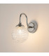 Richmond Curved Arm Wall Light 1 Light G9 IP44 Polished Nickel/Clear Cross Pattern Round Glass-3