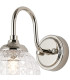 Richmond Curved Arm Wall Light 1 Light G9 IP44 Polished Nickel/Clear Cross Pattern Round Glass-6
