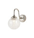 Richmond Curved Arm Wall Light 1 Light G9 IP44 Polished Nickel/Clear Dune Effect Round Glass-1