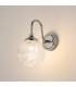 Richmond Curved Arm Wall Light 1 Light G9 IP44 Polished Nickel/Clear Dune Effect Round Glass-3