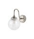 Richmond Curved Arm Wall Light 1 Light G9 IP44 Polished Nickel/Clear Dune Effect Round Glass-4