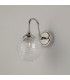 Richmond Curved Arm Wall Light 1 Light G9 IP44 Polished Nickel/Clear Dune Effect Round Glass-7