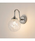 Richmond Curved Arm Wall Light 1 Light G9 IP44 Polished Nickel/Clear Waved Round Glass-3