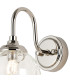 Richmond Curved Arm Wall Light 1 Light G9 IP44 Polished Nickel/Clear Waved Round Glass-6