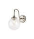 Richmond Curved Arm Wall Light 1 Light G9 IP44 Polished Nickel/Clear Swirl Round Glass-1