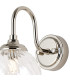 Richmond Curved Arm Wall Light 1 Light G9 IP44 Polished Nickel/Clear Swirl Round Glass-6